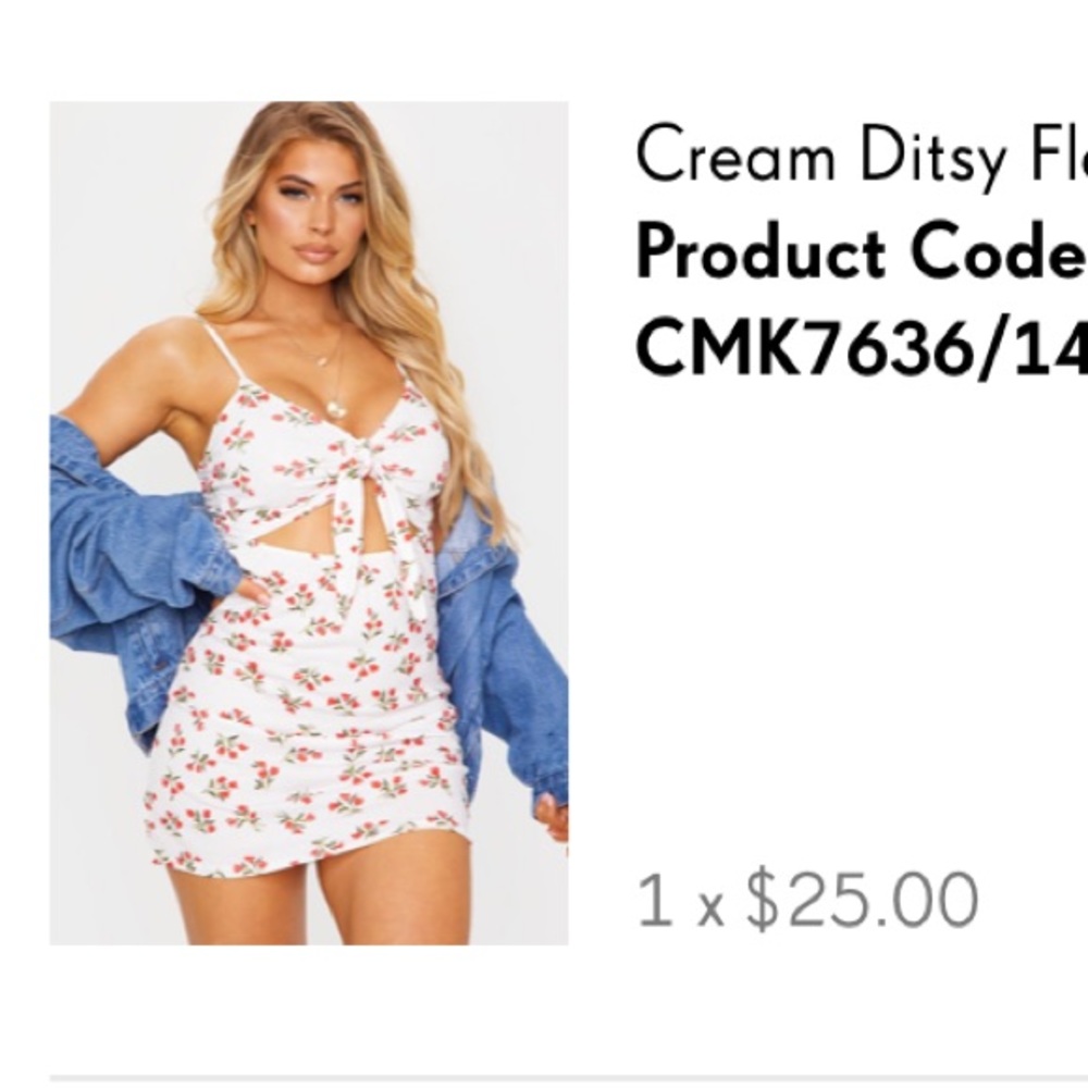 White Floral Print Dress
